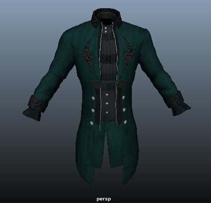 Victorian Vampire Cloth Low-poly 3D model_17