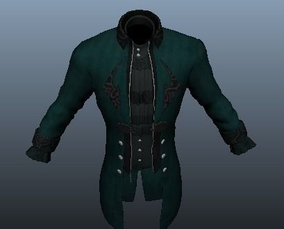Victorian Vampire Cloth Low-poly 3D model_24