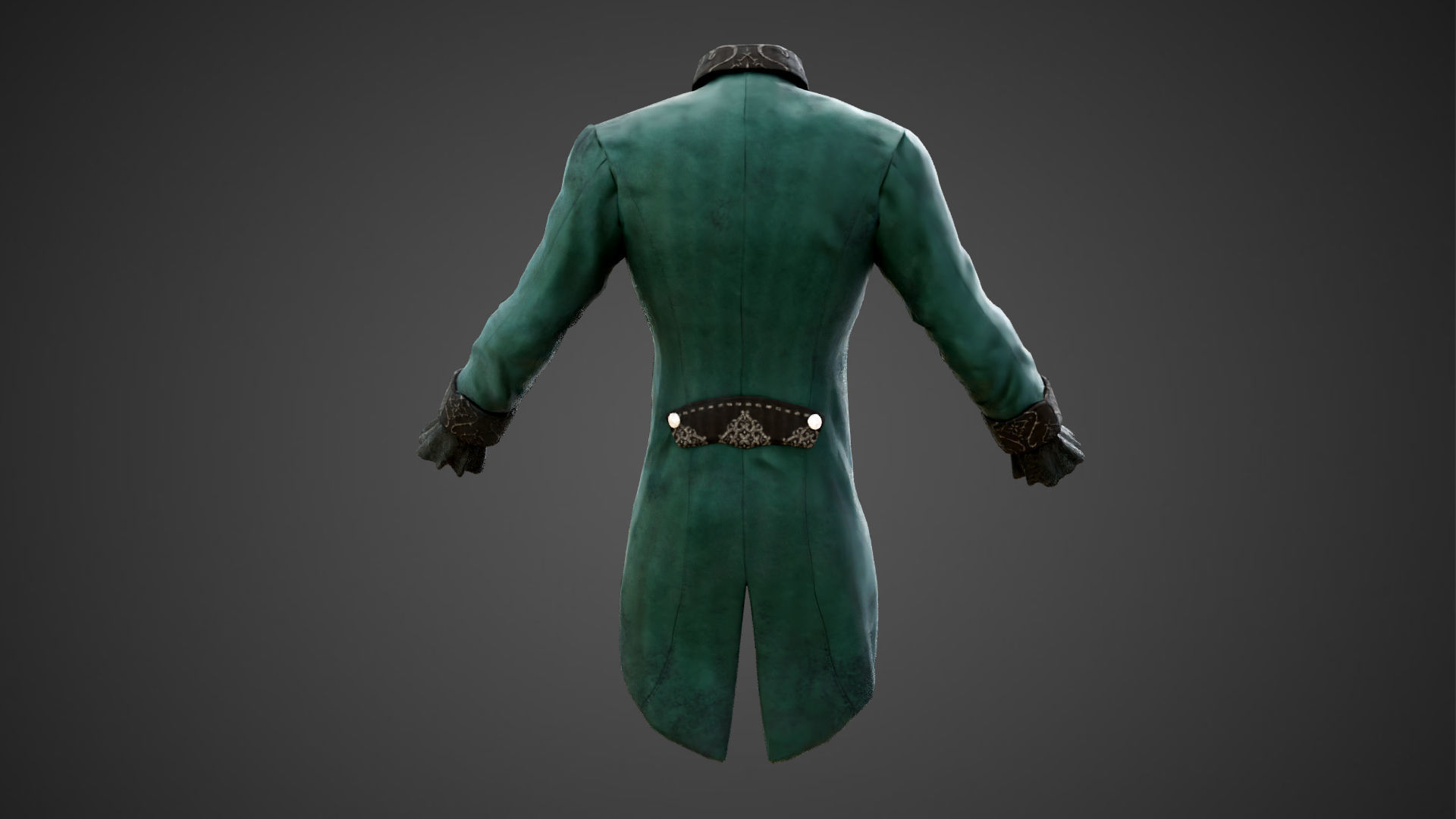 Victorian Vampire Cloth Low-poly 3D model_2