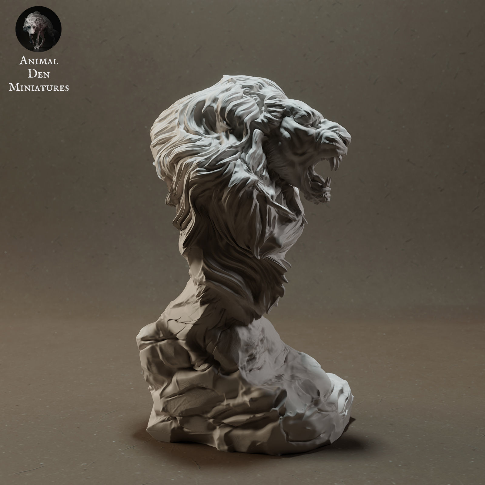 Lion Bust Roar 3D print model_1