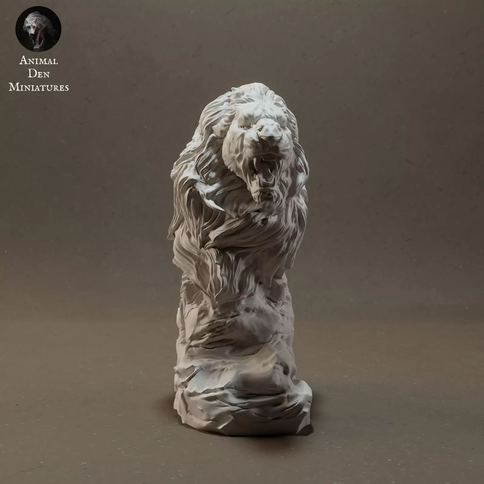 Lion Bust Roar 3D print model_0