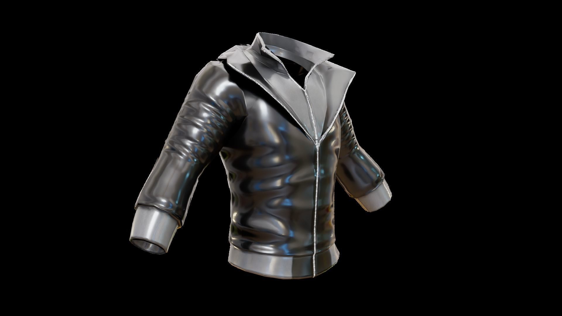 MetaHuman Black Hoodie Low-poly 3D model_6