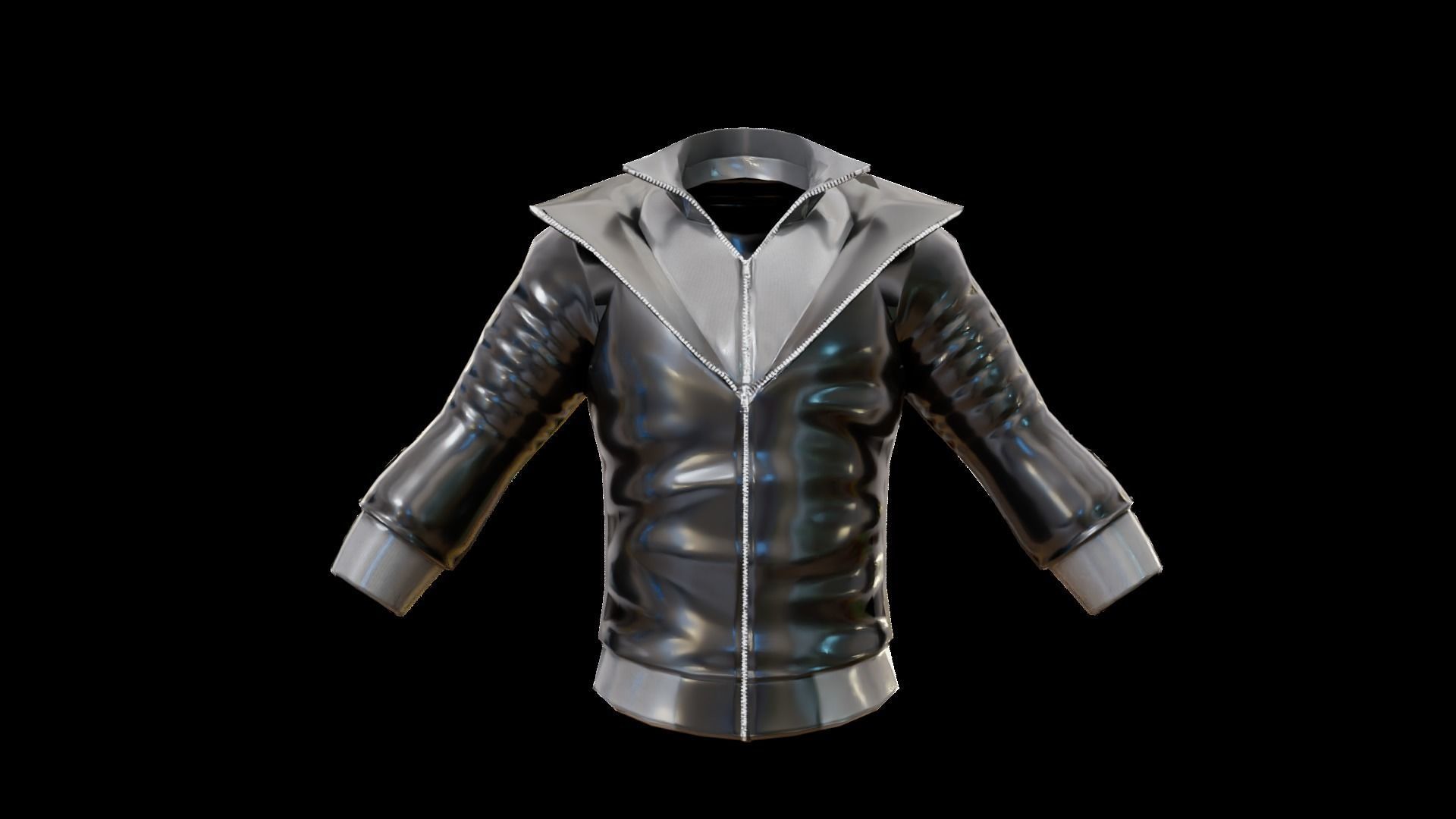 MetaHuman Black Hoodie Low-poly 3D model_3