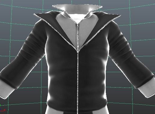 MetaHuman Black Hoodie Low-poly 3D model_24