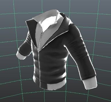MetaHuman Black Hoodie Low-poly 3D model_17