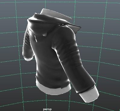 MetaHuman Black Hoodie Low-poly 3D model_20