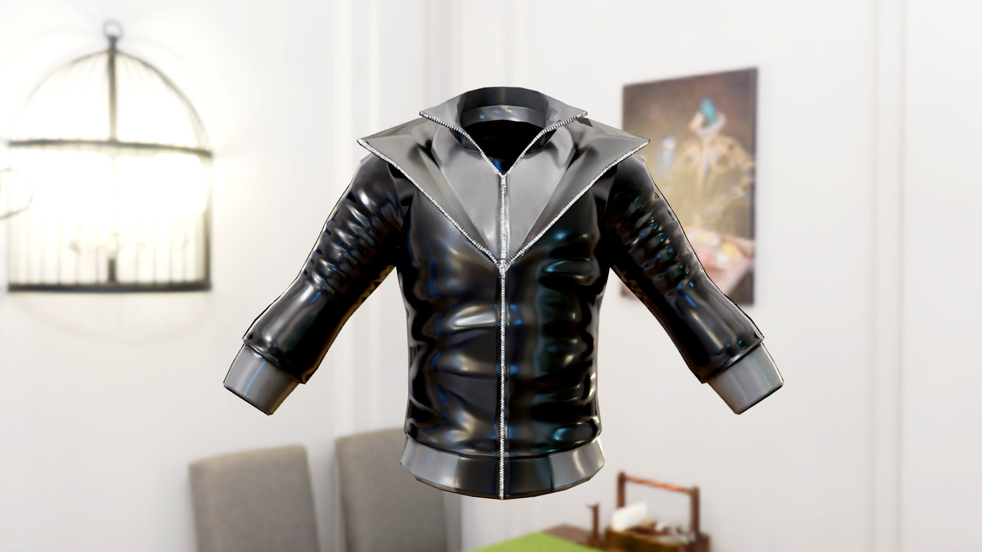 MetaHuman Black Hoodie Low-poly 3D model_4