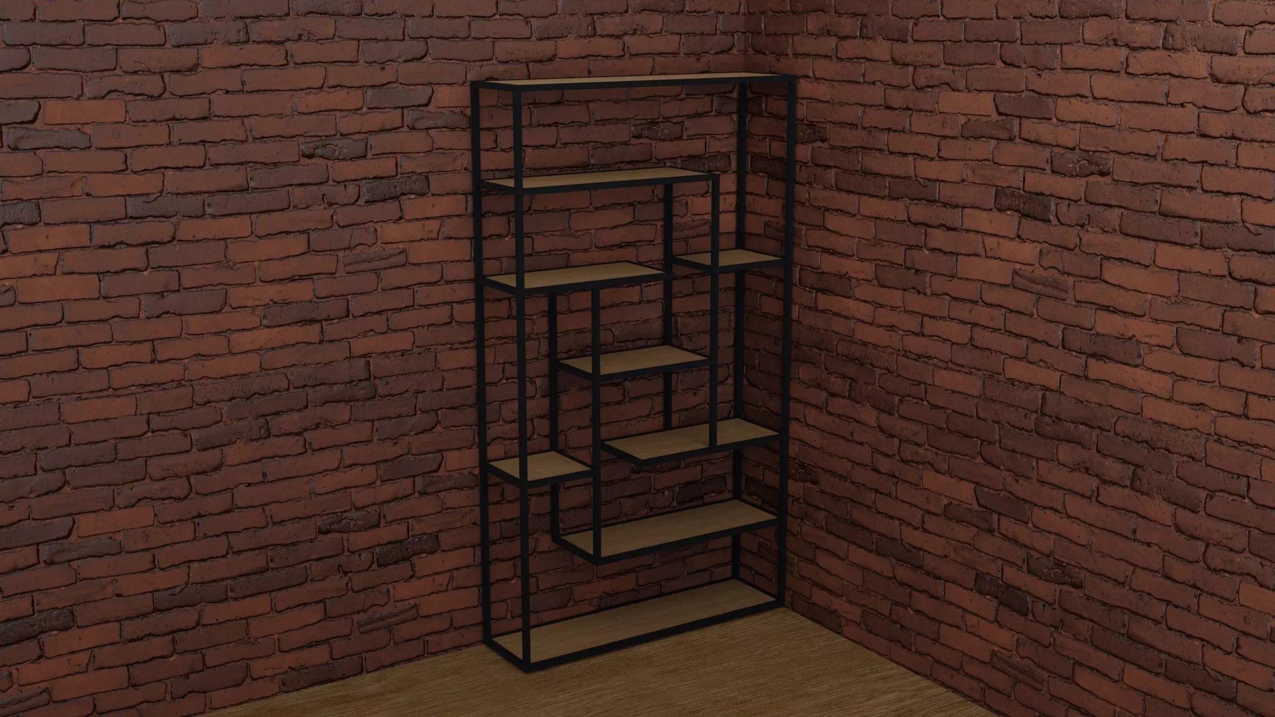 Shelfs in loft style Free low-poly 3D model
