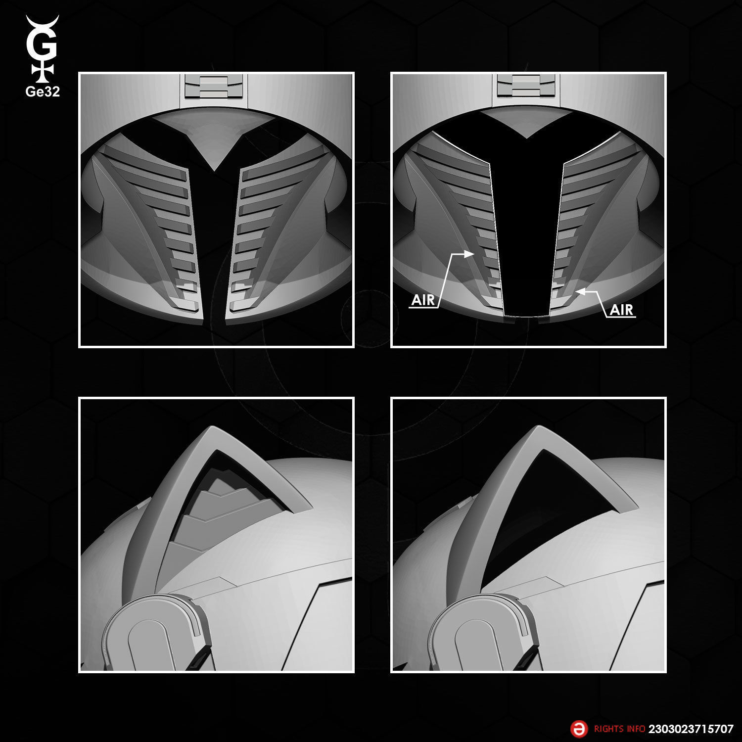 BO-KATAN CAT - HELMET 3D print model_6