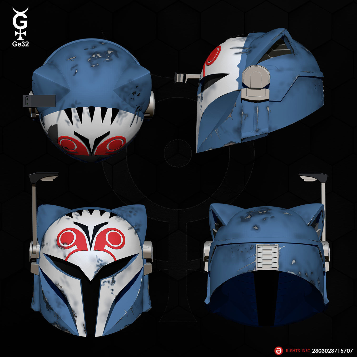 BO-KATAN CAT - HELMET 3D print model_2
