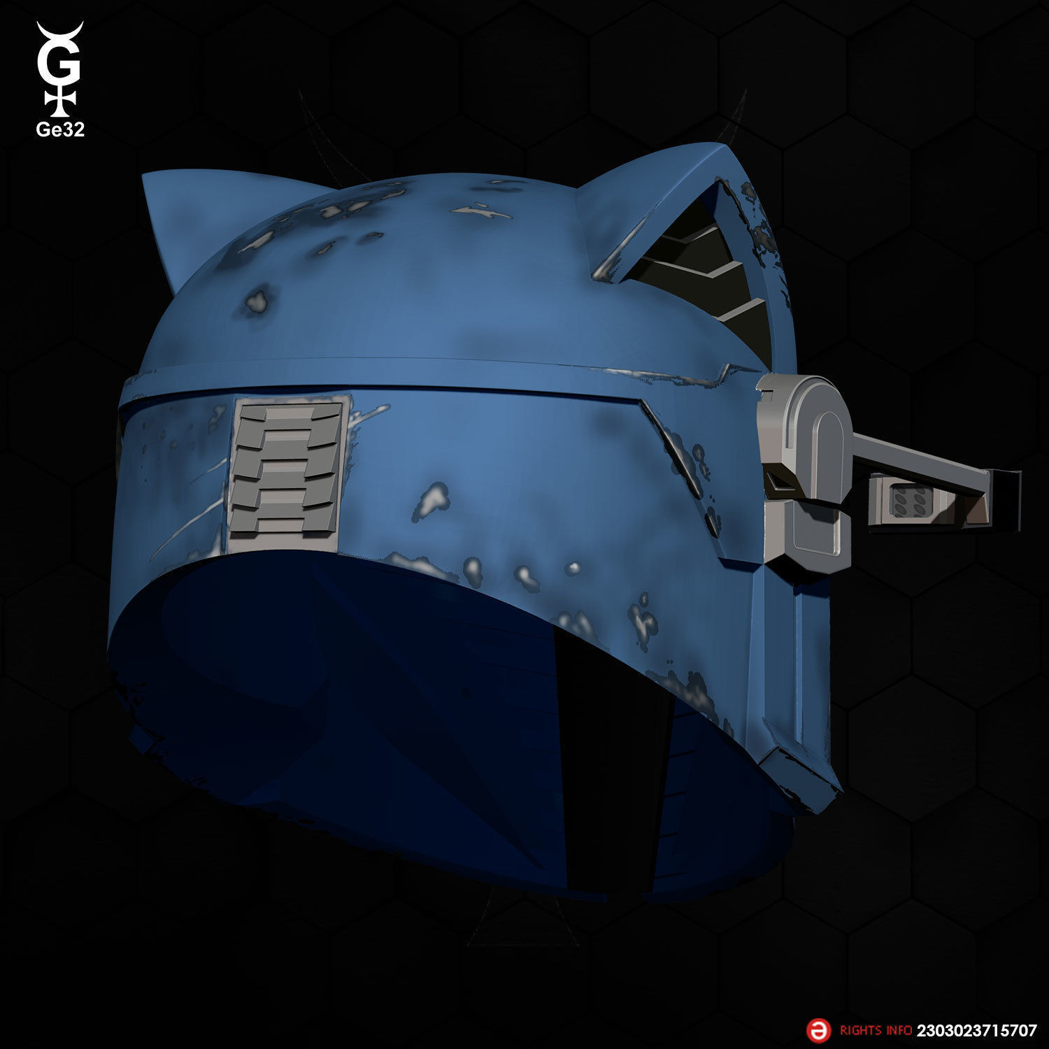 BO-KATAN CAT - HELMET 3D print model_1