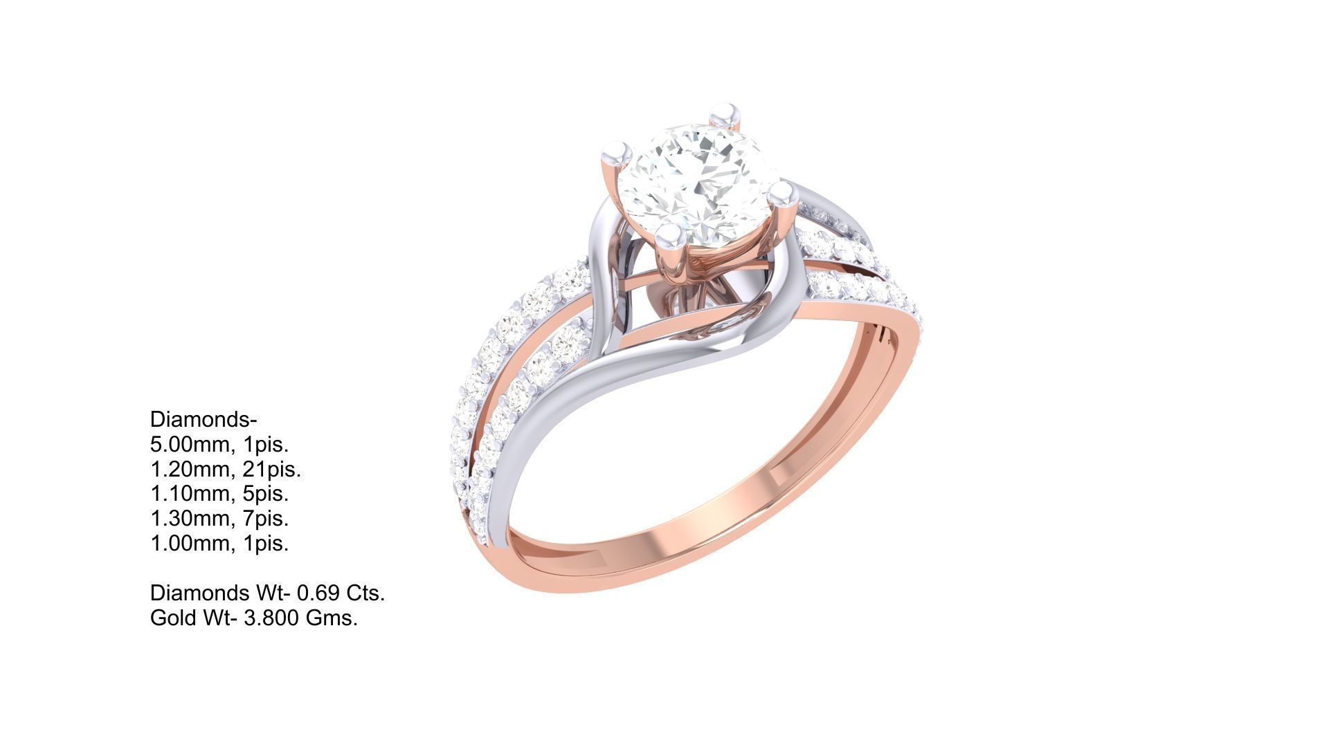 Engagement Ring For Women 3dm STL OBJ FBX Renders Details 3D print model_1