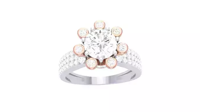 Engagement Ring For Women 3dm STL OBJ FBX Renders Details