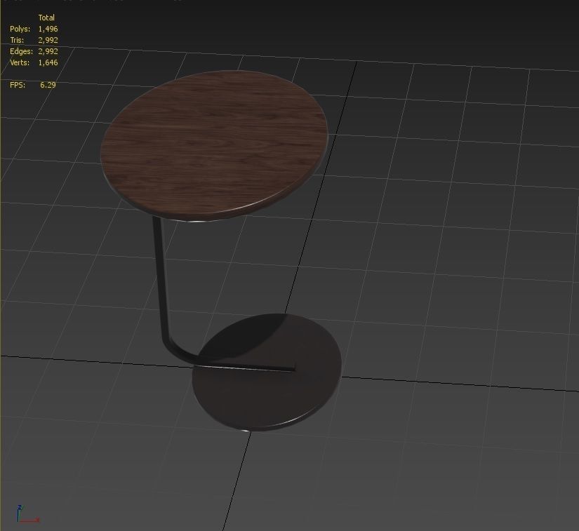 Side Table M01 Low-poly 3D model_2