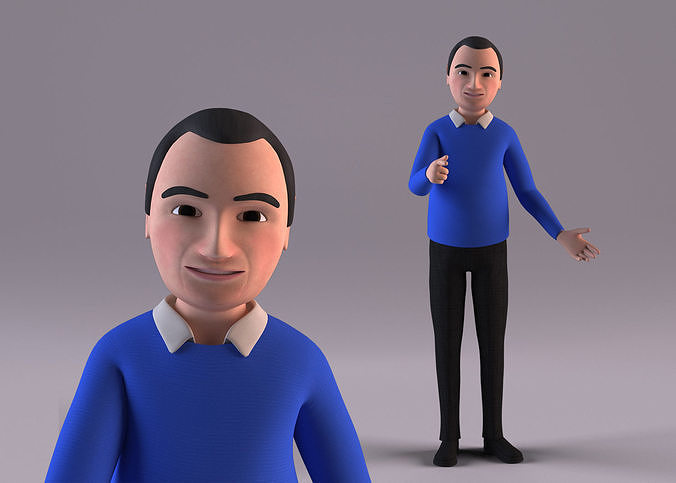 Cartoon Man Rigged 3D model
