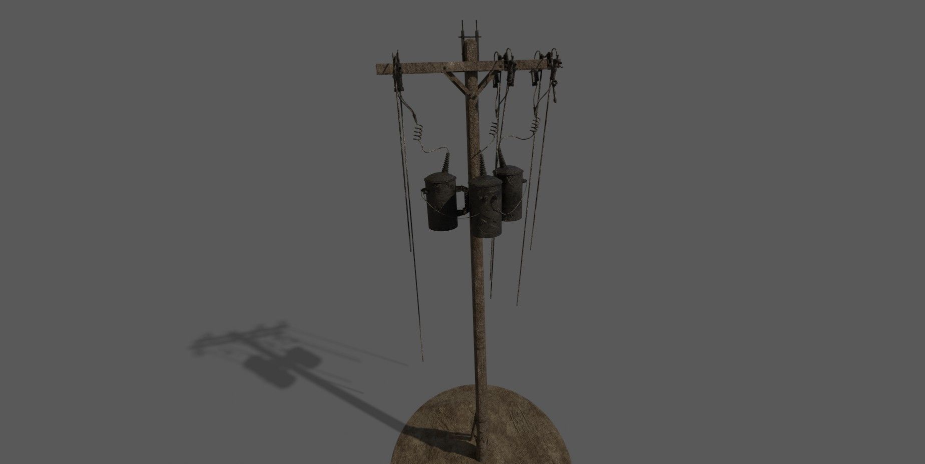 Old Electric Pole  3D model_6