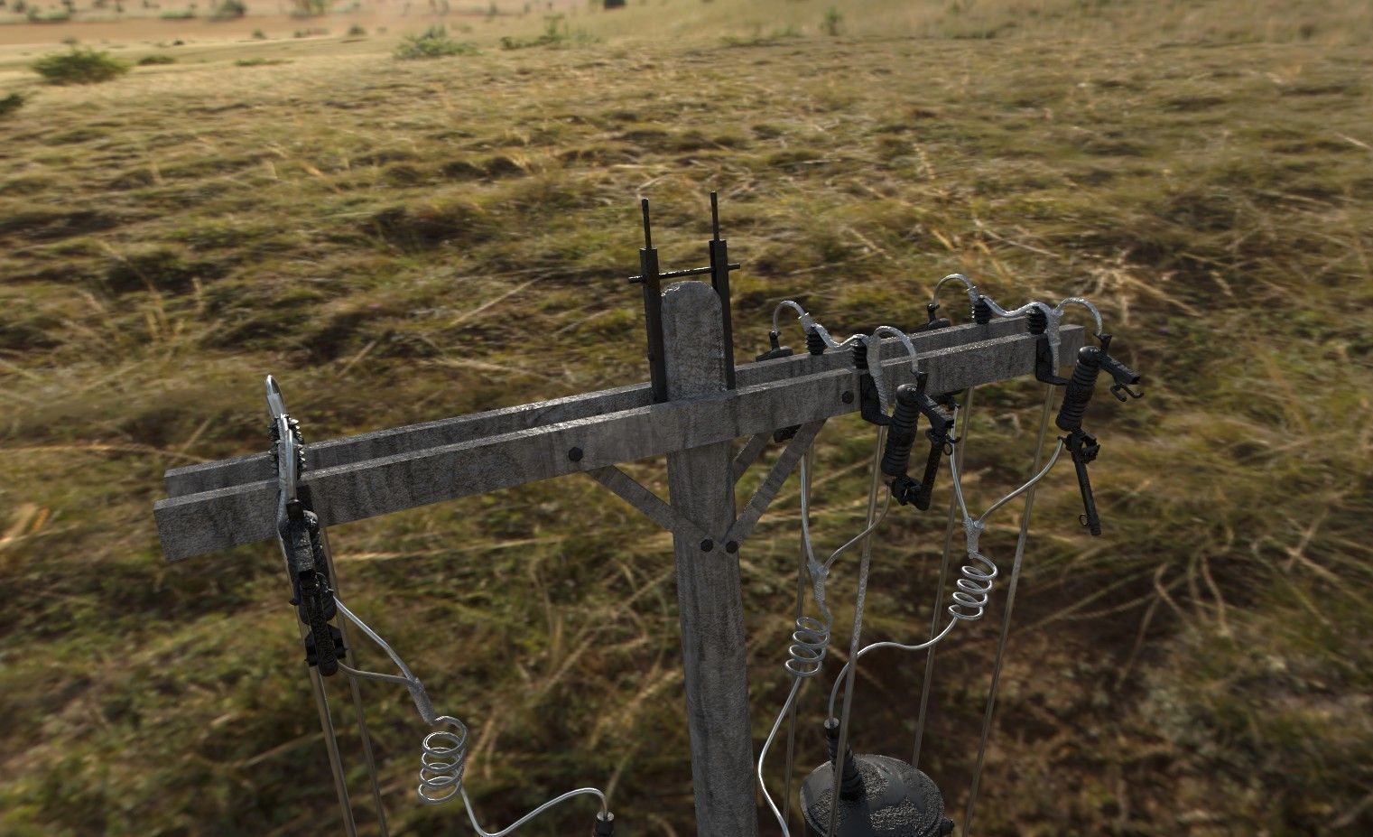 Old Electric Pole  3D model_1