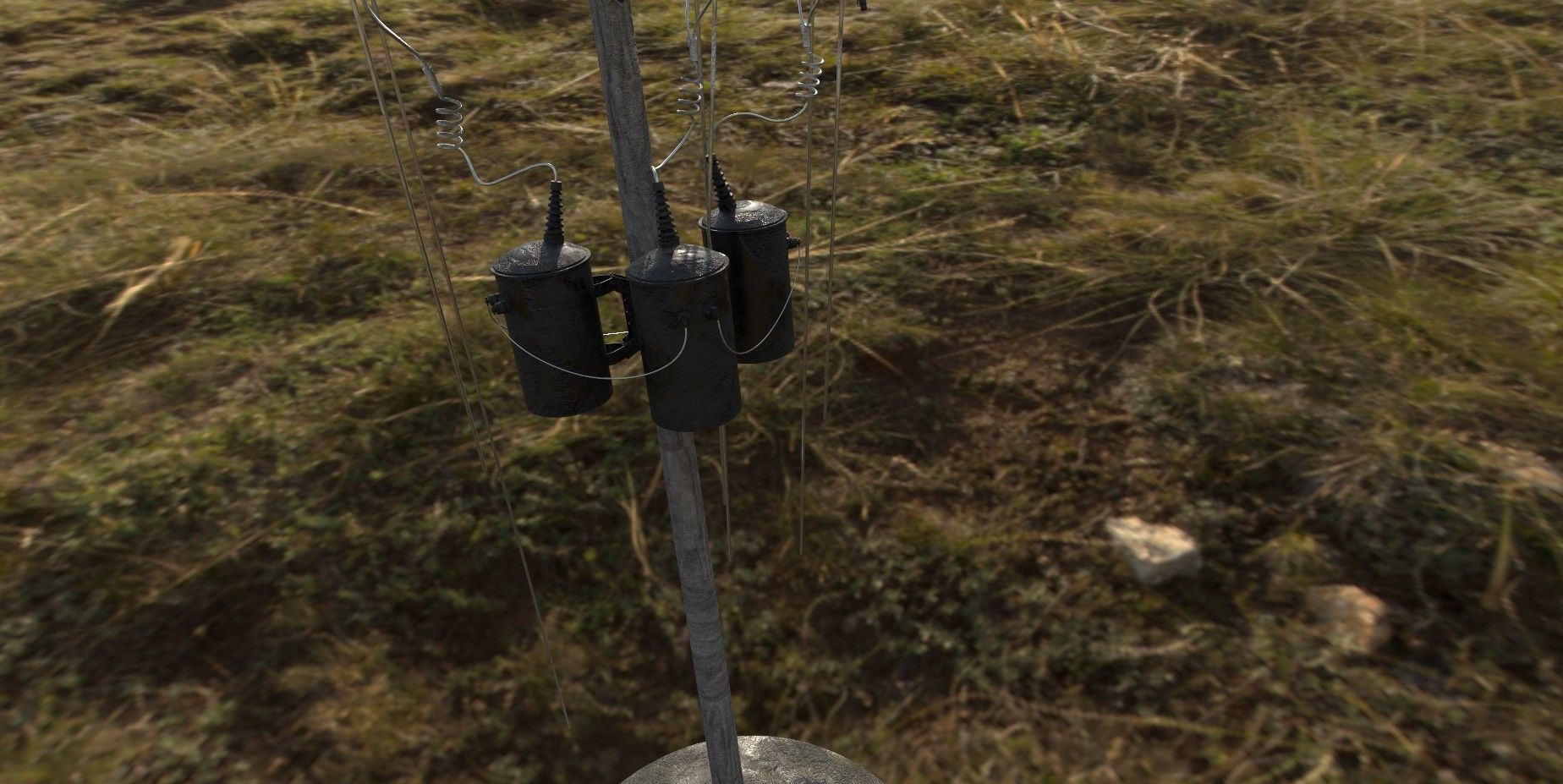 Old Electric Pole  3D model_4