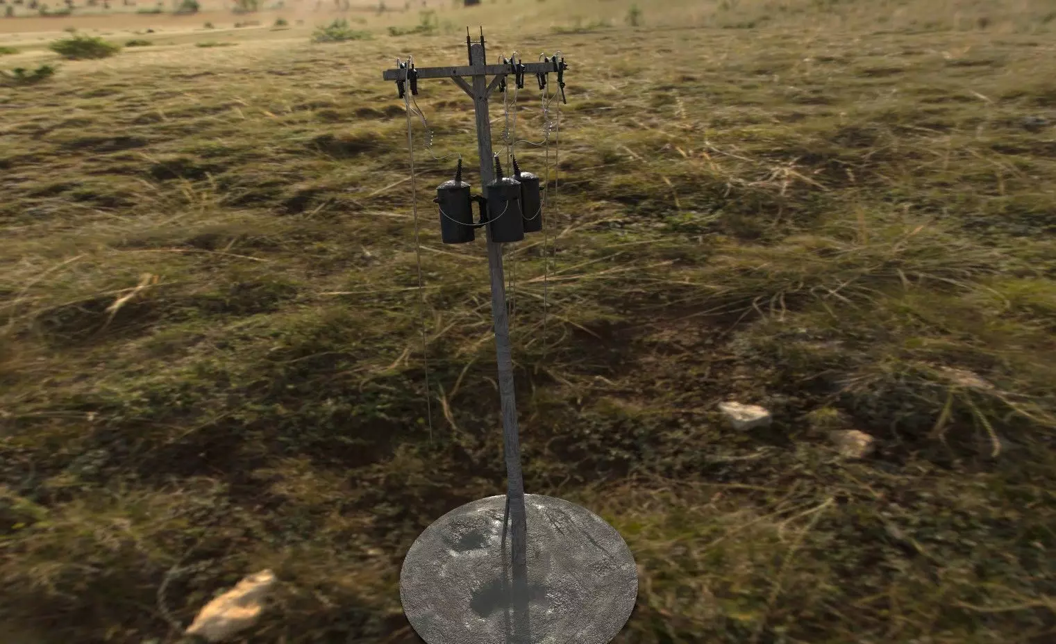 Old Electric Pole  3D model_0