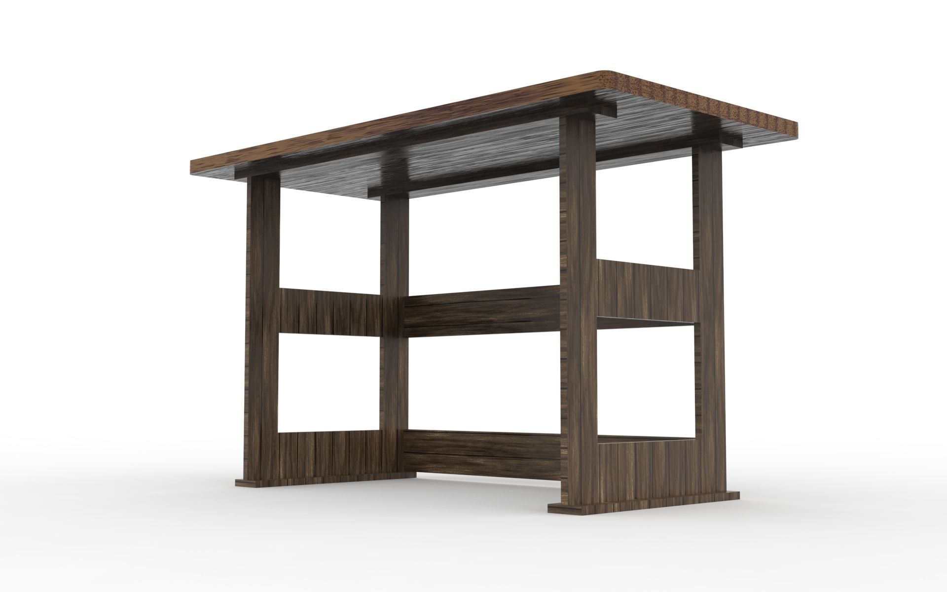 work bench Low-poly 3D model_2