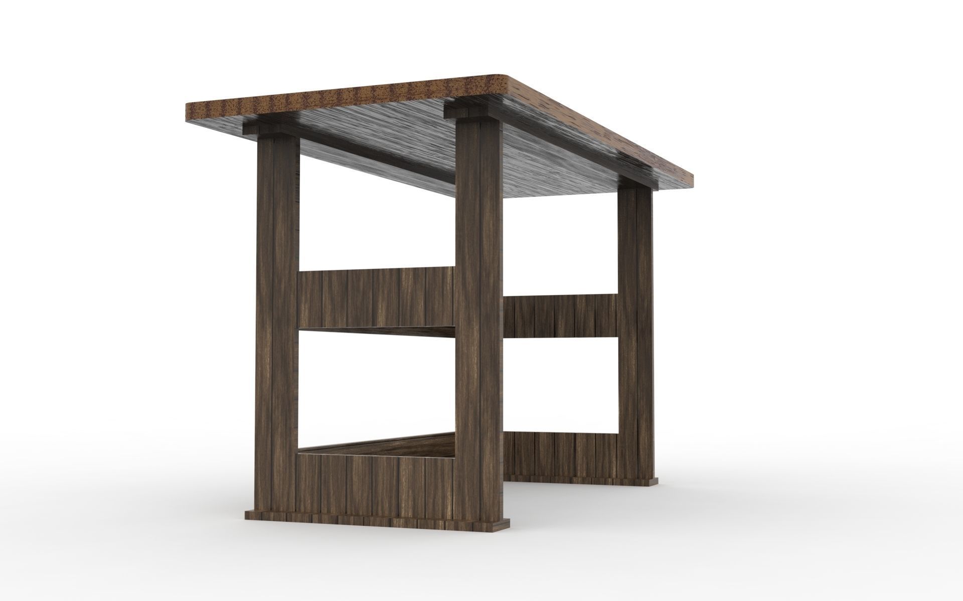 work bench Low-poly 3D model_3