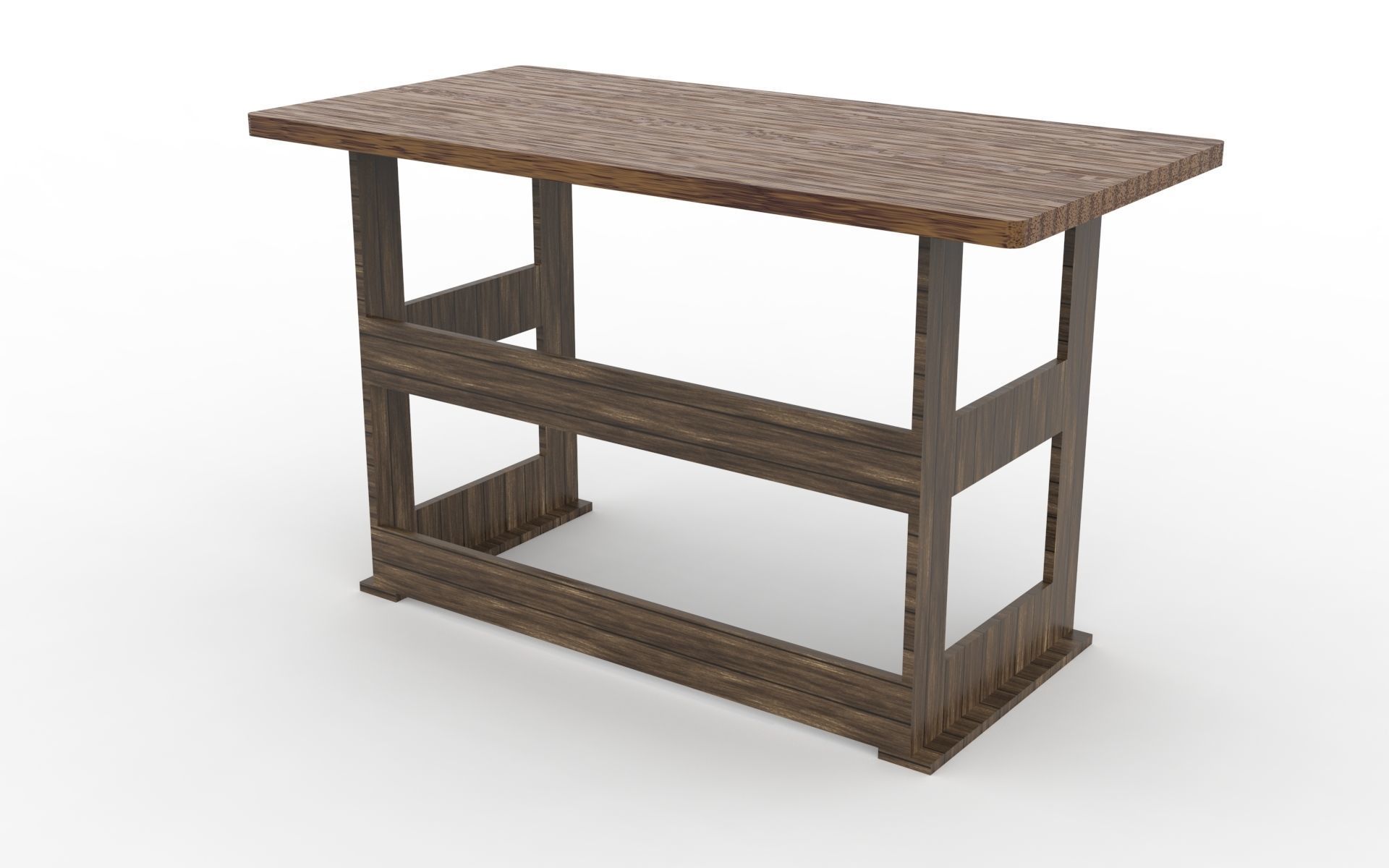 work bench Low-poly 3D model_4
