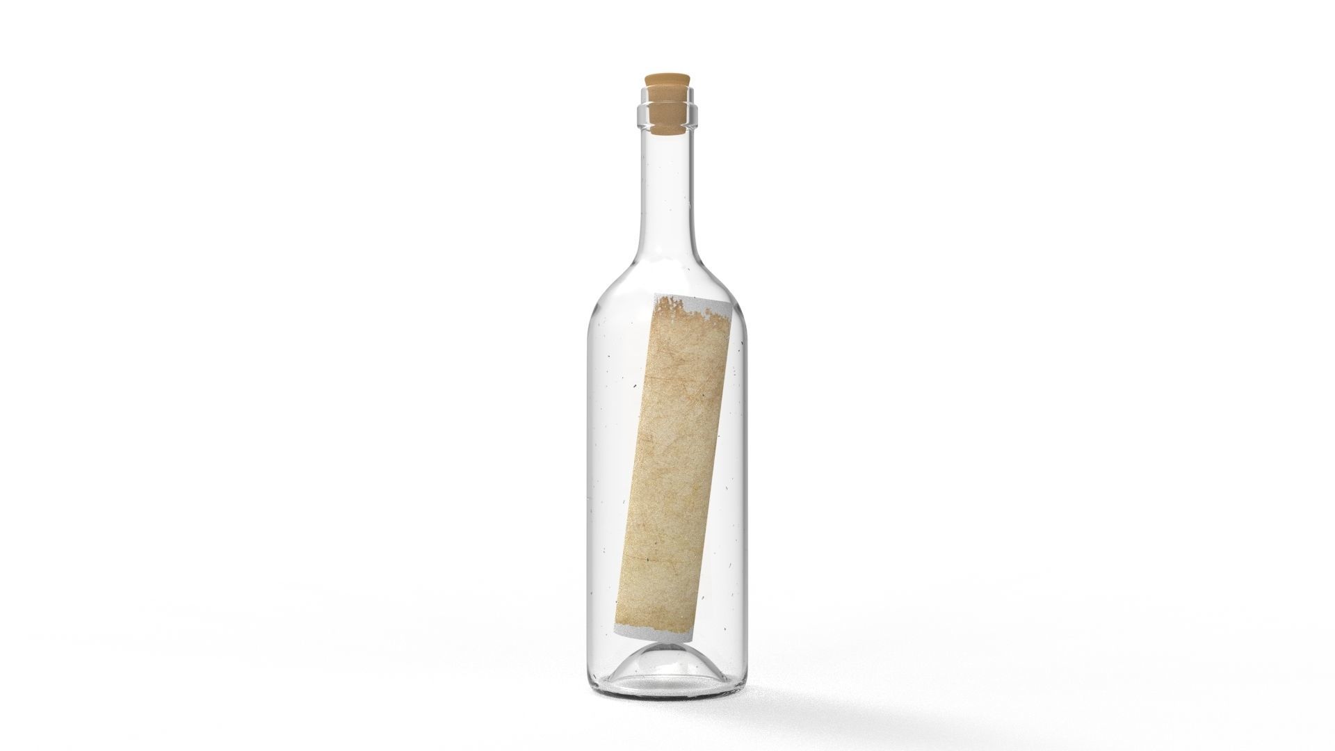 Message in a bottle 3D model_1