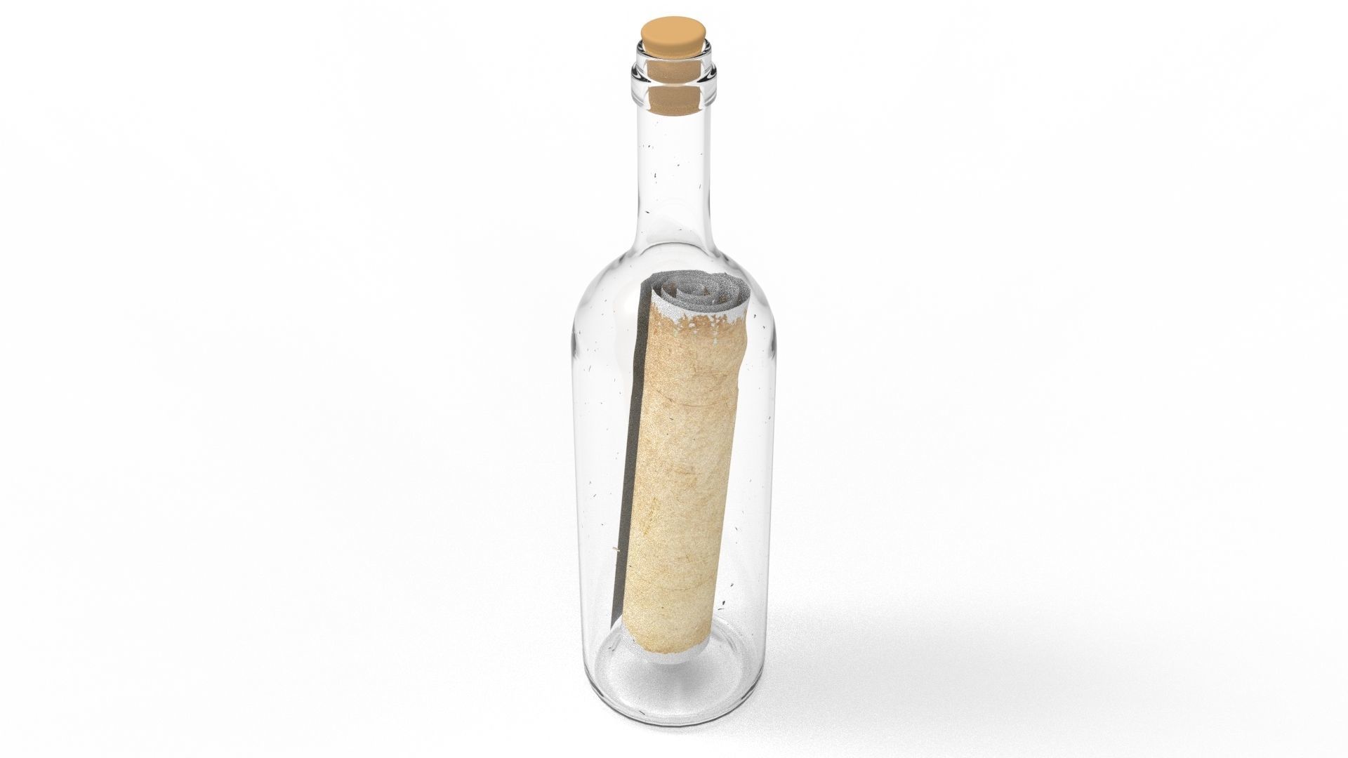Message in a bottle 3D model_2
