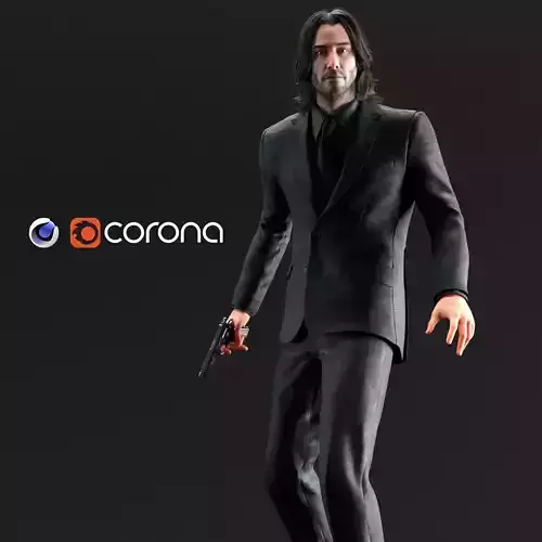 JOHN WICK -  BEAGLE DOG PUPPY - 3D MODEL CINEMA 4D - CORONA 3D model