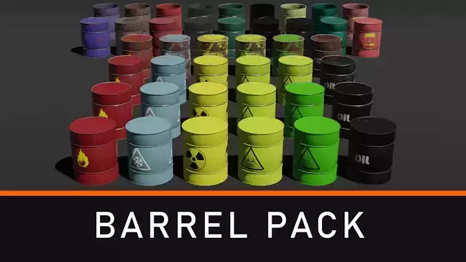 Realistic Metal Barrel Pack