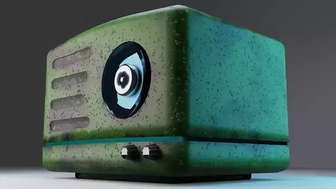 old radio Low-poly 3D model