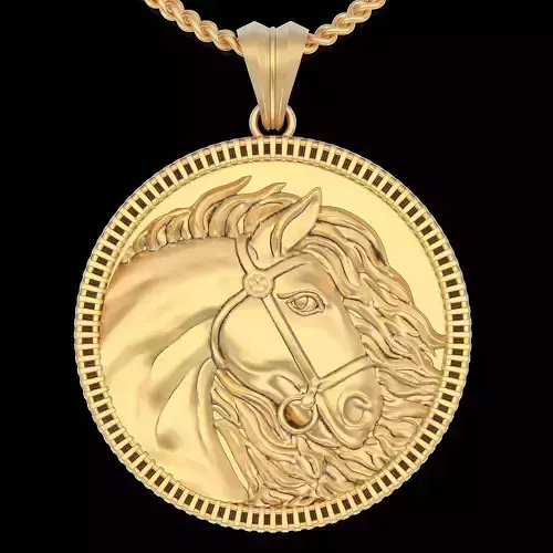Horse pendant gold sterling jewelry printable 