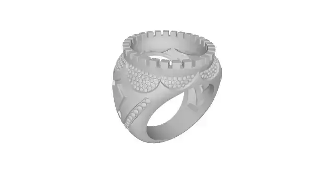 Mens ring with Big stone and design