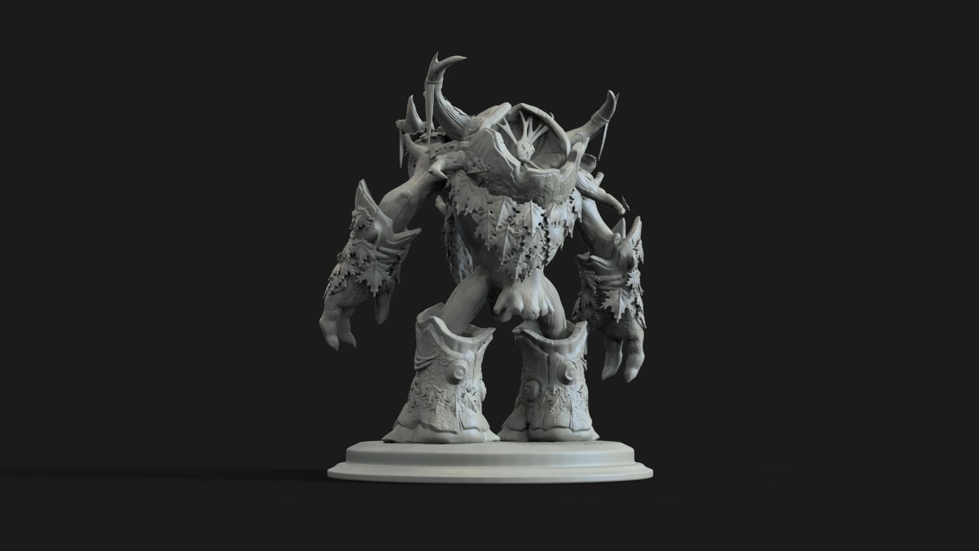 Treant world of warcraft demon statue 3D print model_2