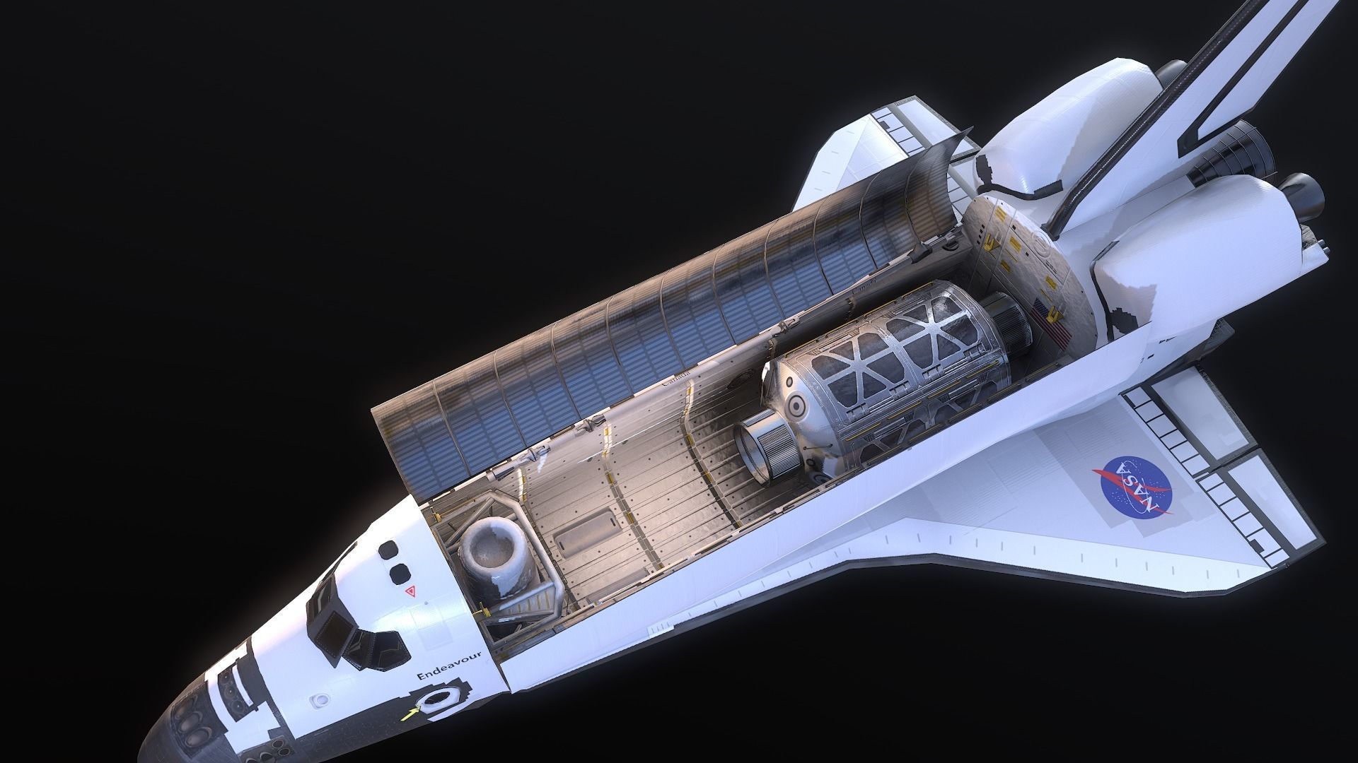 Shuttle Endeavour Low-poly 3D model_1