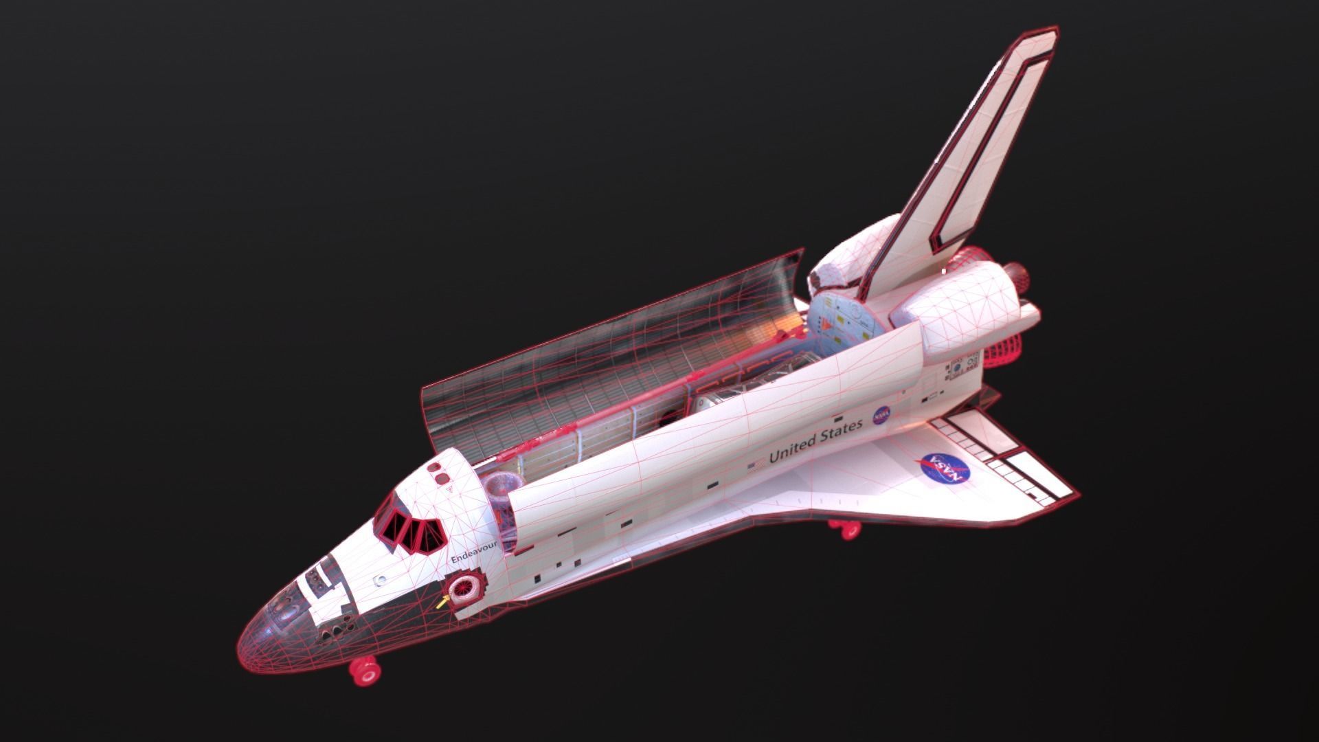 Shuttle Endeavour Low-poly 3D model_6