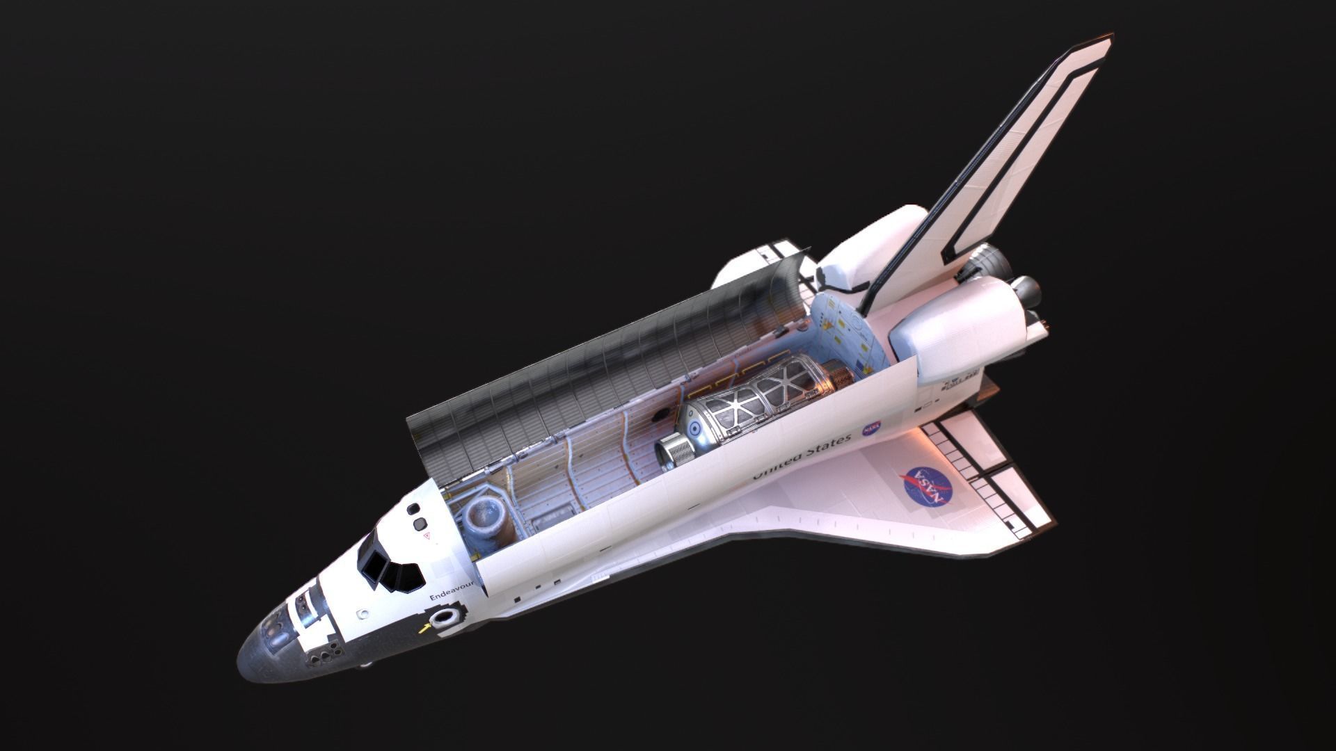 Shuttle Endeavour Low-poly 3D model_7