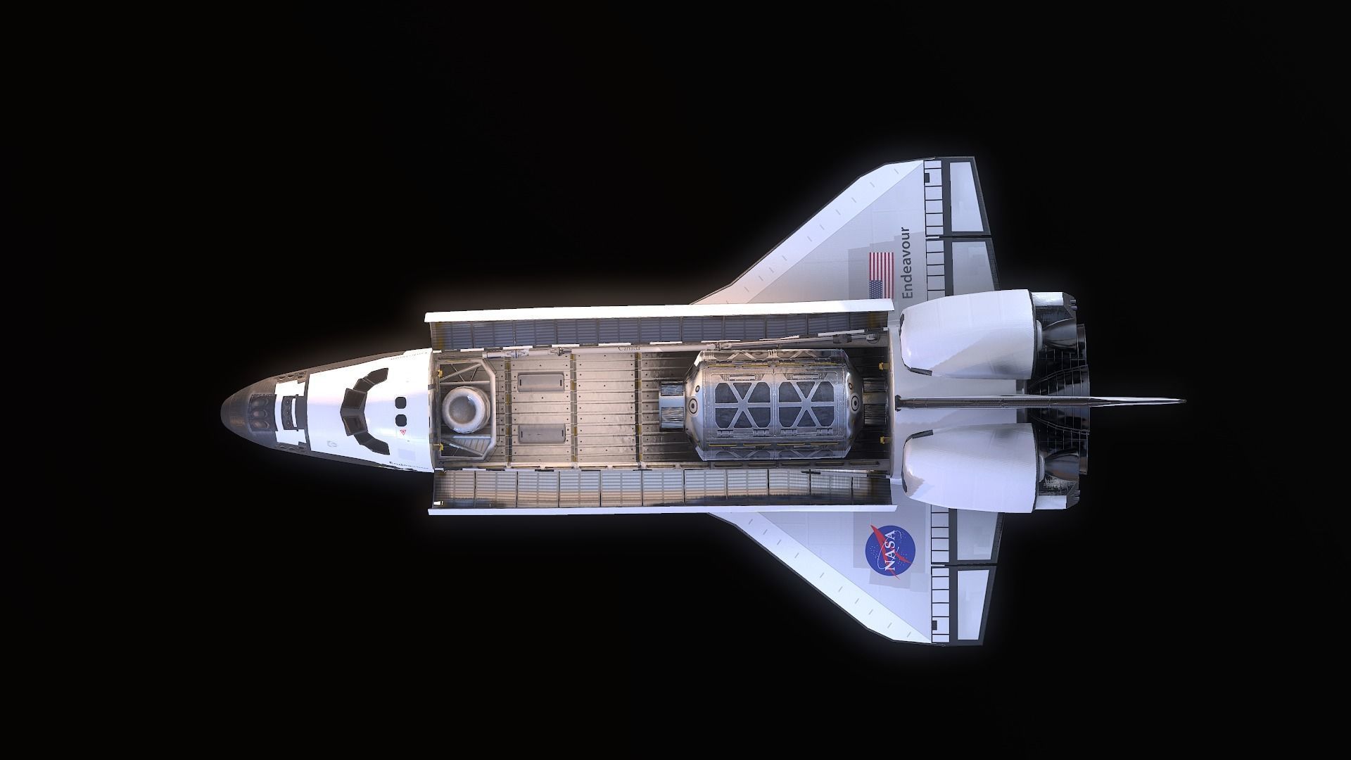 Shuttle Endeavour Low-poly 3D model_3
