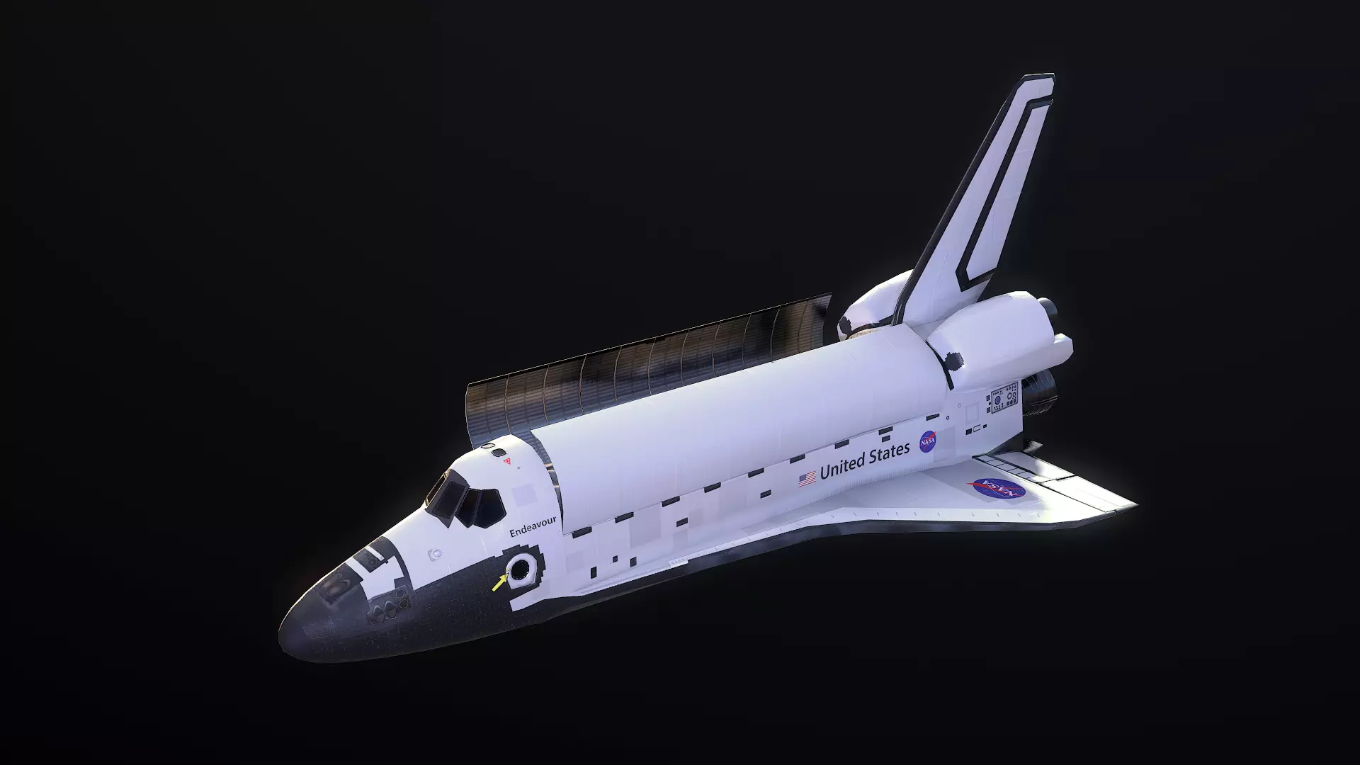 Shuttle Endeavour Low-poly 3D model_0