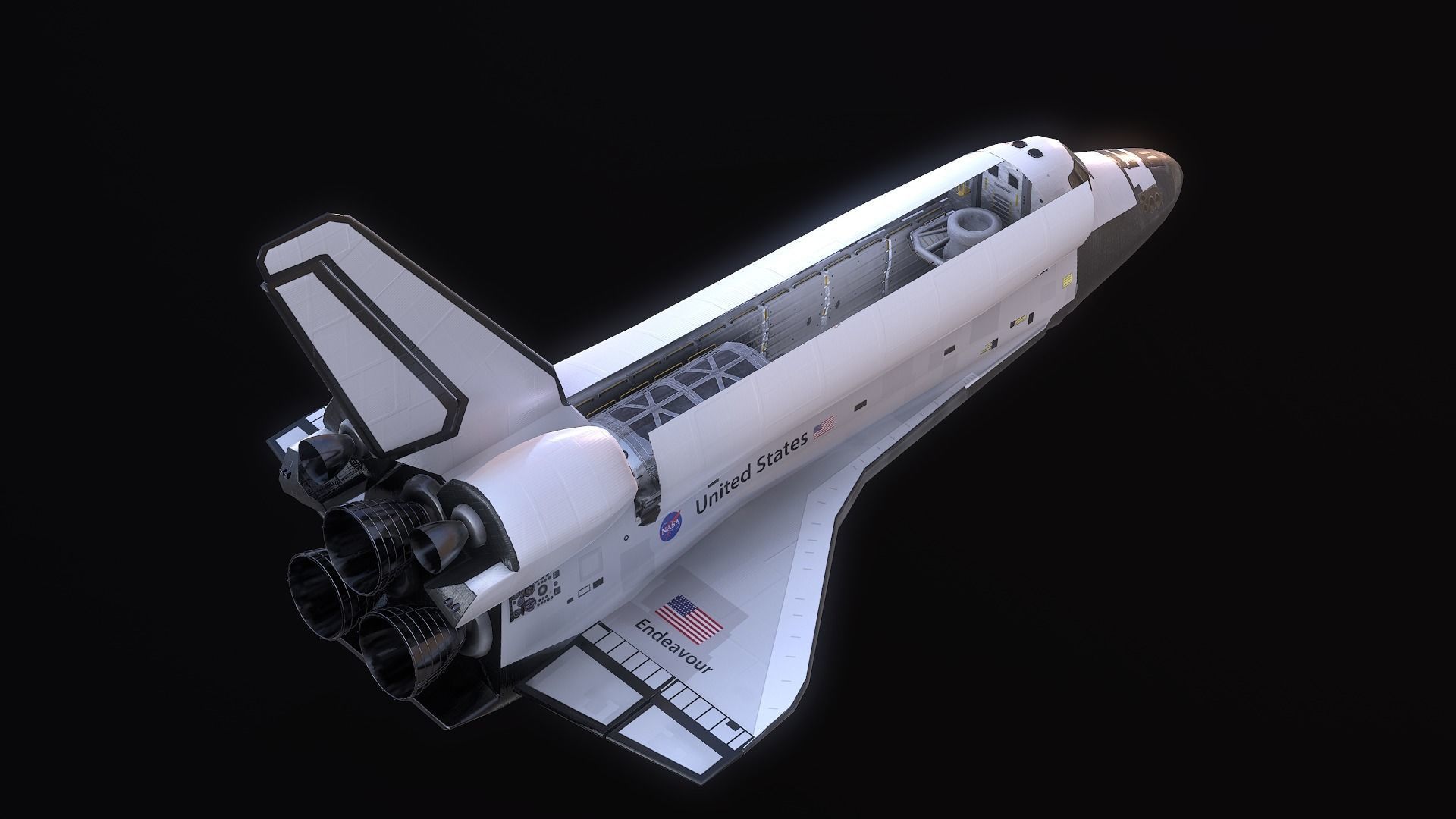 Shuttle Endeavour Low-poly 3D model_5