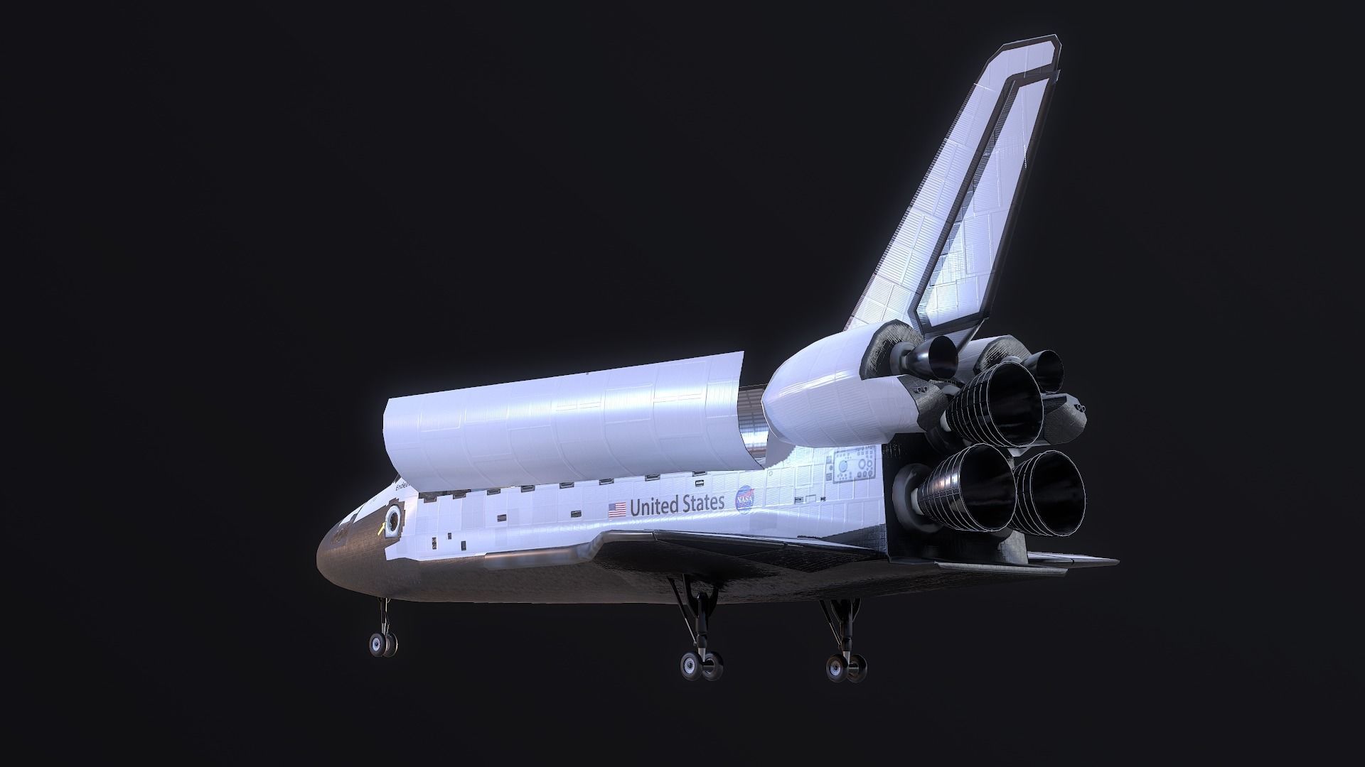 Shuttle Endeavour Low-poly 3D model_2