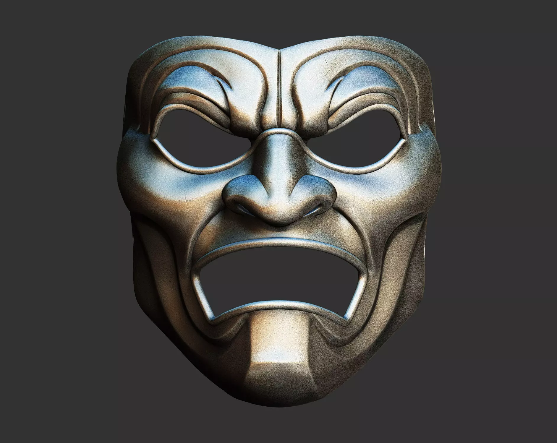 Immortal hero mask Mempo Samurai 3D print model_0