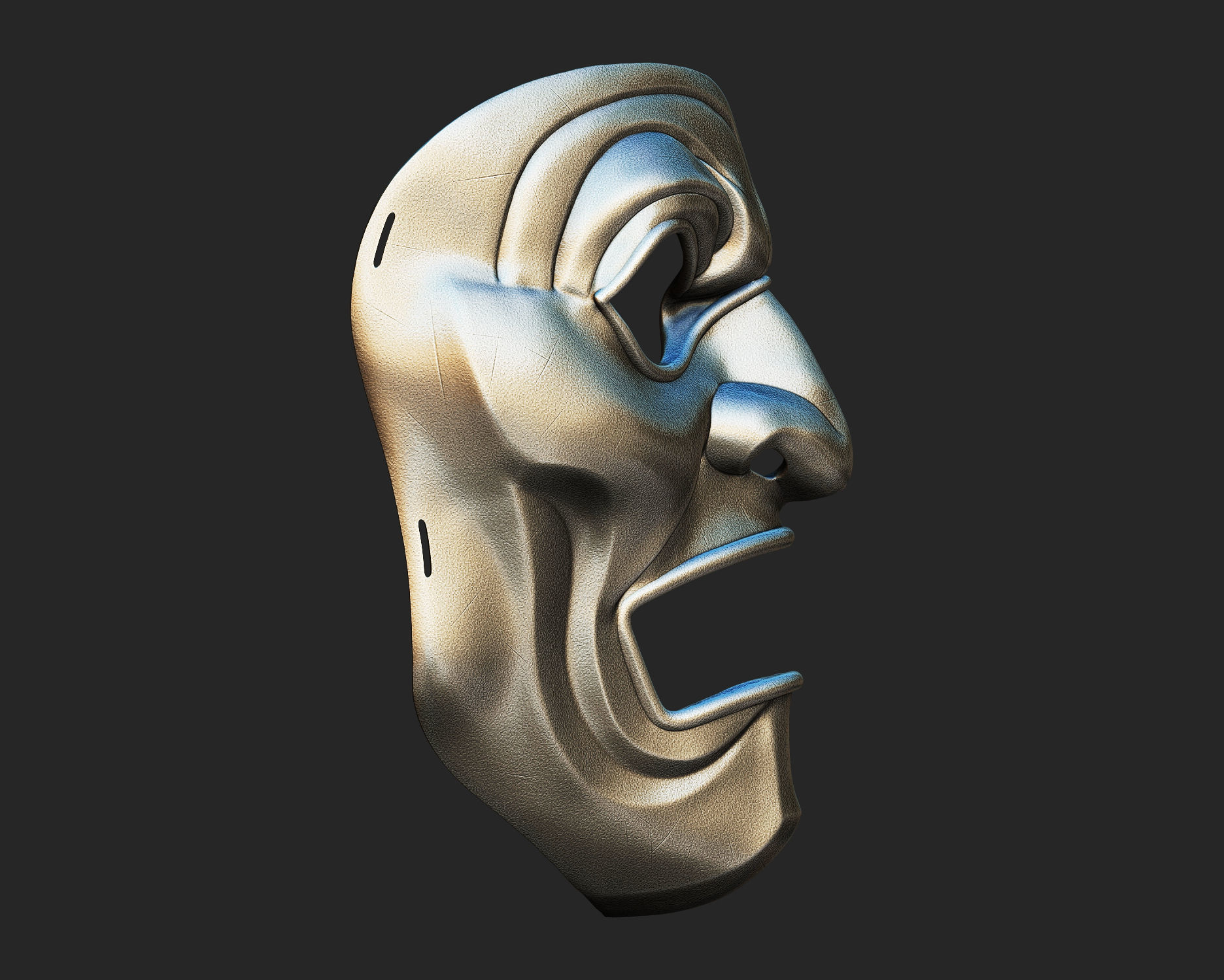 Immortal hero mask Mempo Samurai 3D print model_8