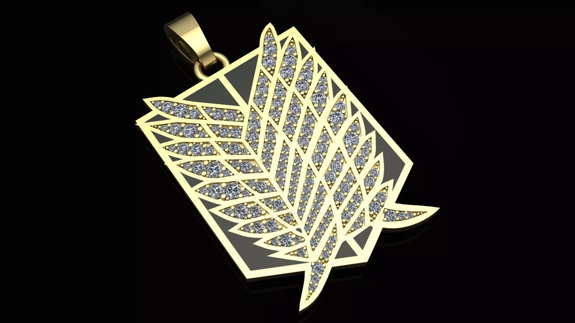Attack on Titan jewelry pendant with gems Free 3D print model