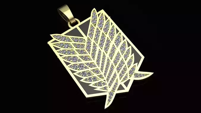 Attack on Titan jewelry pendant with gems