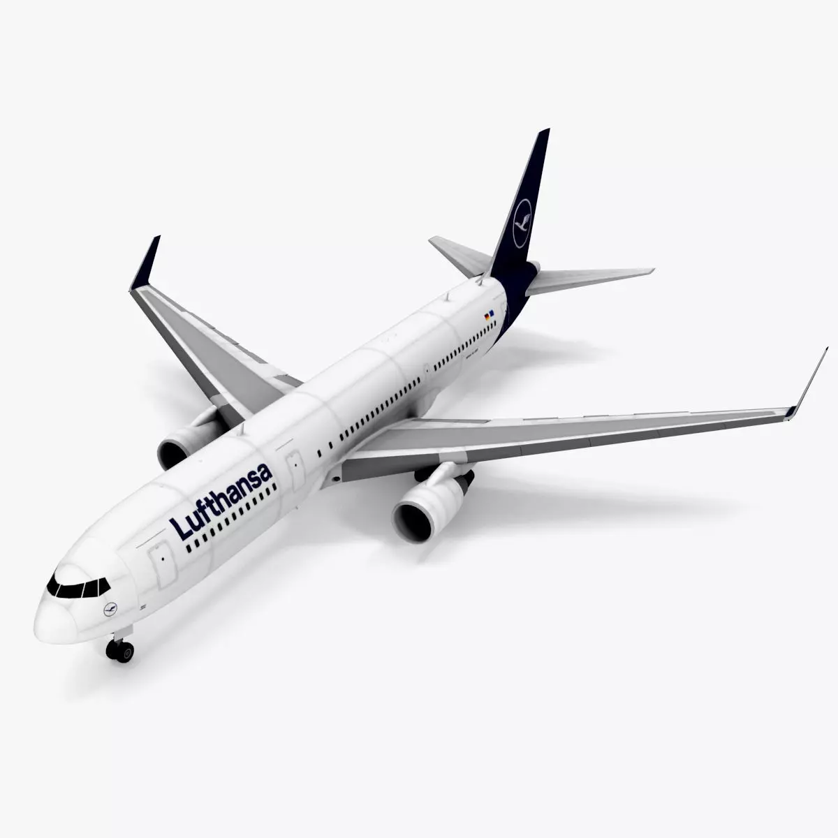 Boeing 767-300ER Lufthansa Airlines Low-poly 3D model