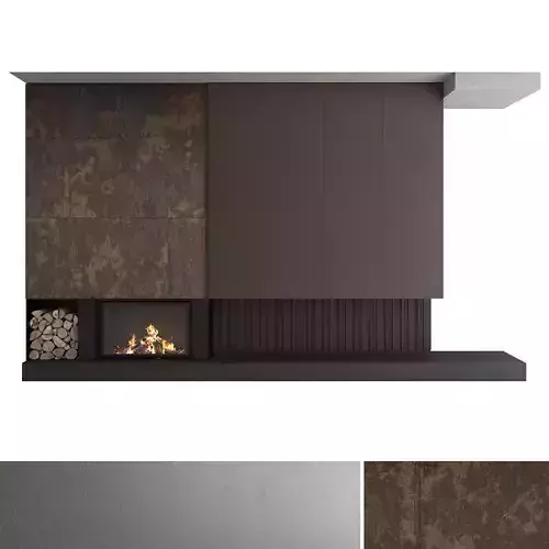 Decorative wall with fireplace set 32