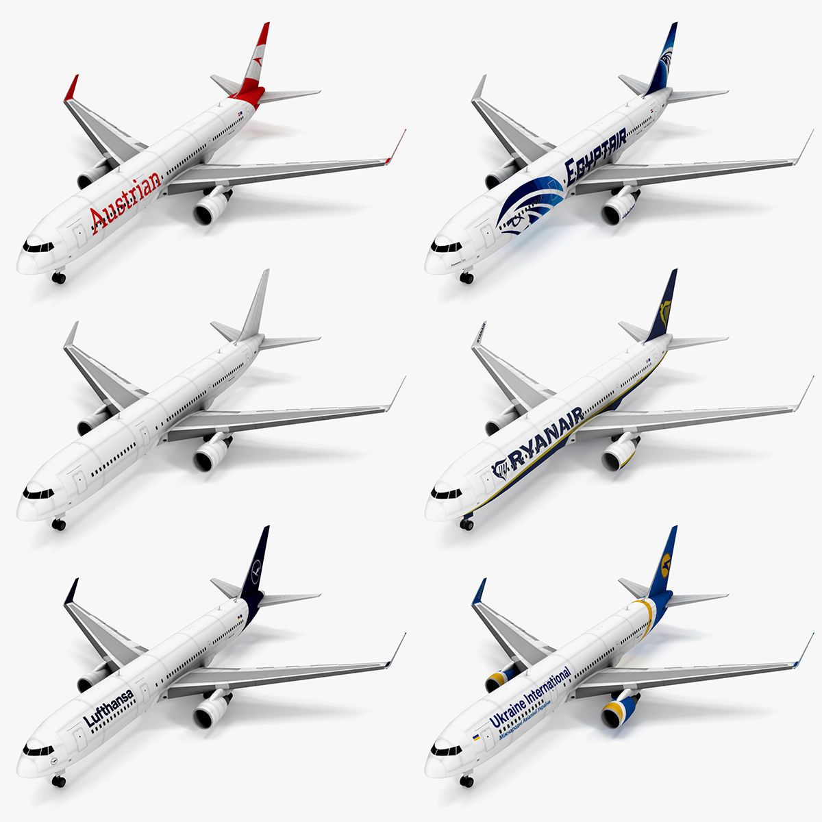 3D model Boeing 767-300ER Airlines Set VR / AR / low-poly | CGTrader