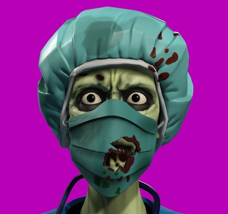 stylized zombie michael Low-poly 3D model_4