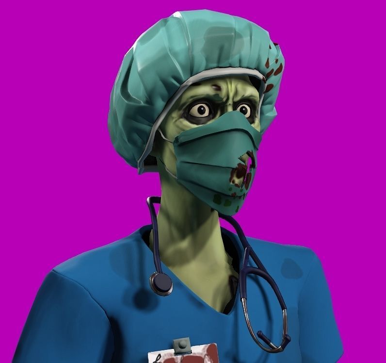 stylized zombie michael Low-poly 3D model_5